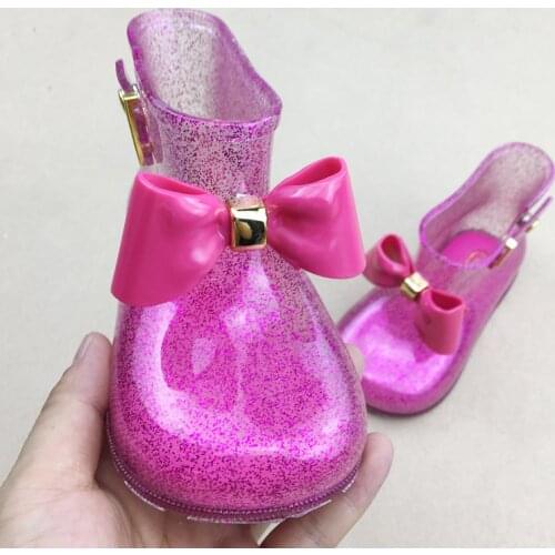 2020 non-slip cute jelly shoes baby girls shoes children bow girls sandals girls rain boots