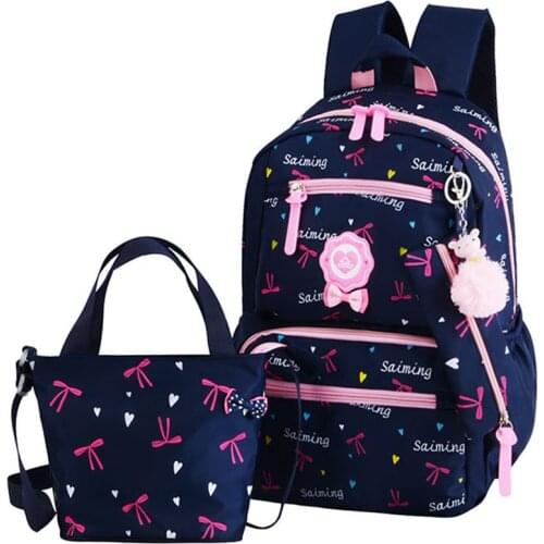 3 pcs/Set Rucksack schoolbag Kids Orthopedic Backpack School Bags Teenager Girls Printing travel Backpack bag mochila infantil