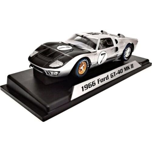 Silver 1:18 Scale 1966 Ford GT-40 GT40 MK II Alloy Car Model Metal Diecast & Toy Red Vehicle for Collection Gift Souvenir Show
