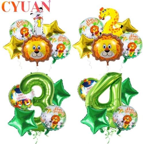 CYUAN Baby Shower Animal Ballons Birthday Jungle Party Safari Party Jungle Theme Party Wedding Party Decor Kid Birthday Balloon