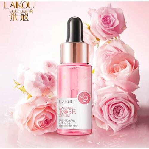 LAIKOU Bulgaria Rose Face Serum Deep Moisturizing Hydrating Anti Aging Brighten Skin Tone Remove Spots Shrink Pores Skin Care
