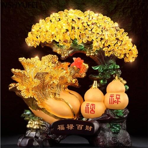 Chinese Style Lcuky Money Tree Resin Ornaments Decoration Auspicious Gifts Living Room Study Office Desktop Decorations
