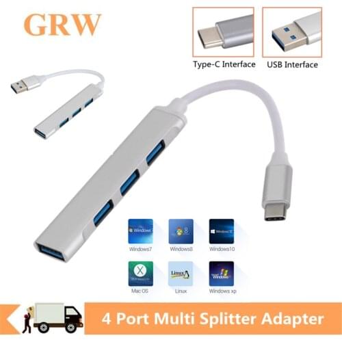 Grwibeou USB C HUB 3.0 Type C 3.1 4 Port Multi Splitter Adapter OTG For Lenovo Xiaomi Macbook Pro 13 15 Air Pro PC Computer