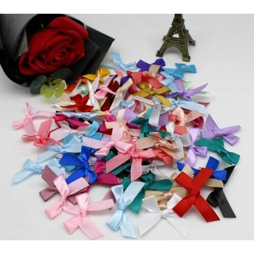 50-200 Pcs/pack) Ribbon Bows Small Size Satin Ribbon Bow Flower Craft Decoration Handwork DIY Party Decoration Crafts Textile