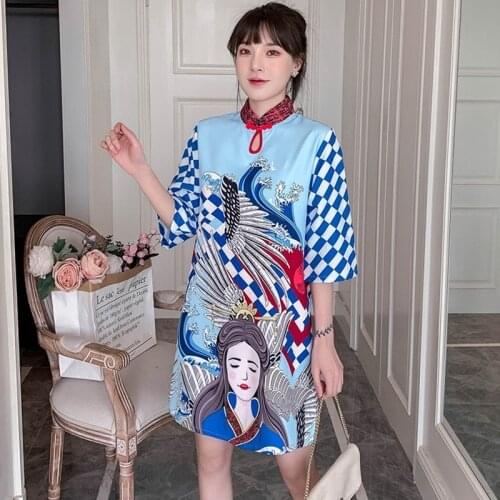 Oriental Dress Short Cheongsam Chinese Traditional Dress Robe Vintage Femme Modern Dress Girls Chinese Dress Qipao V1951