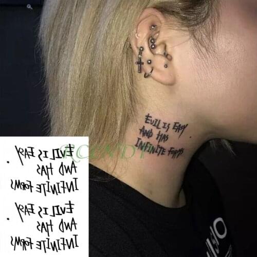 Waterproof Temporary Tattoo Sticker creative personality English letter sentence Flash Tatoo Fake Tatoo For Girl Women Men