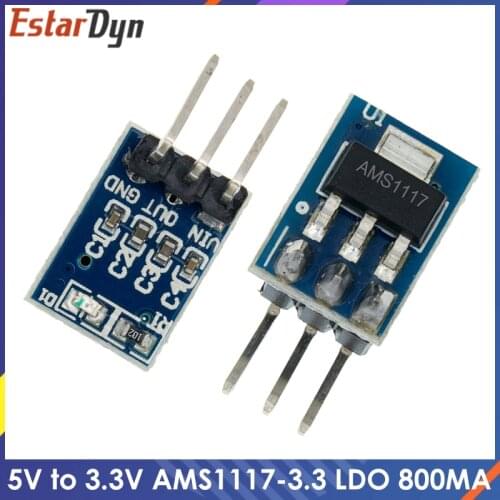I54 10PCS AMS1117-3.3 LDO 800MA DC 5V to 3.3V Step-Down Power Supply Module