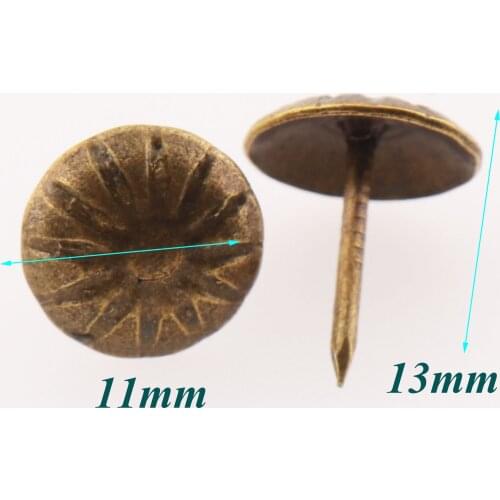 100 Pcs Antique Bronze Upholstery Tacks Nailhead Tacks Rivets,Upholstery Tacks Nails Thumb Old Tacks Studs Nails-11mm*13mm