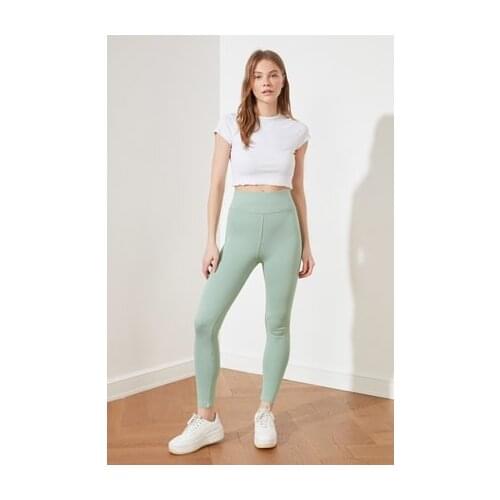 GREEN HIGH WAIST KNITTED TIGHTS HIGHT QUALITY WOMEN TWOAW20TA0087