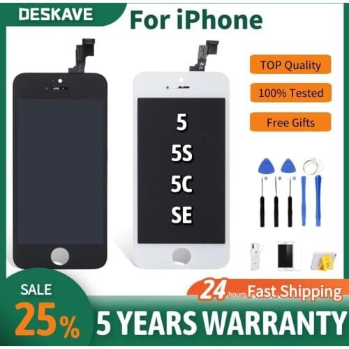 100% AAA LCD Screen For iPhone 5 5S 5C SE Display Touch Digitizer Replacement Pantalla For iPhone 5S 5SE Front Glass Assembly