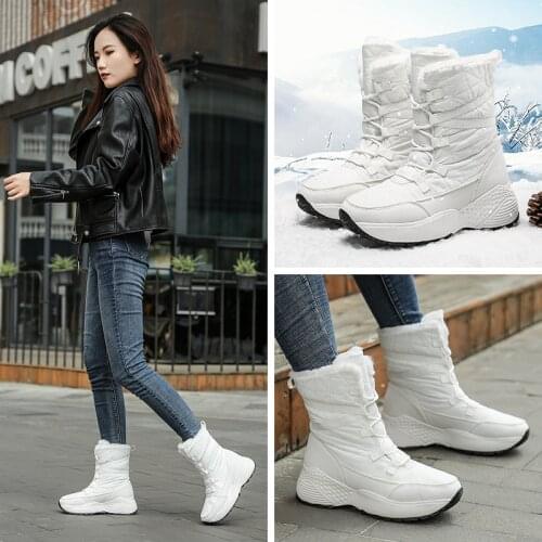2021 Winter Fashion Casual All-match Cotton Warm High-top Snow Boots Long Tube Womens SHOES 35-42