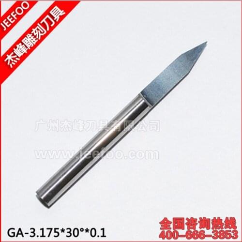 3.175MM Shank, 30 Angle, 0.1MM Flat Bottom CNC Router Tools, Cutting Bits,Carving Tools,V Shape Engraving Bit,PCB Cutters