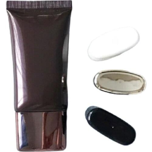 30ml Brown Cosmetic Packaging Container Glossy Squeeze Tube Colorful Cap Facial Cleanser Soft Tubes Travel Bottle 50pcs/lot