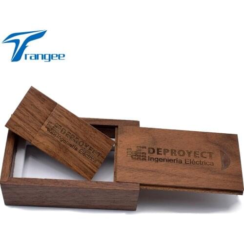 30PCS/LOT Walnut USB flash drive and Wooden box 4GB memory stick Pendive for Wedding gifts