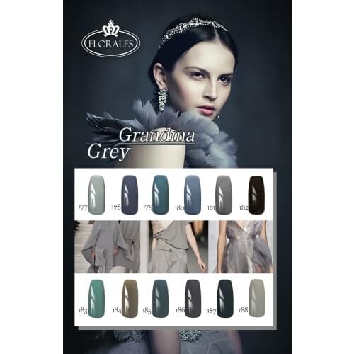 4pcs 15ml Free shipping Florales uv gel nail polish 12 grandma grey series of colors for choice Soak Off Gel varnish Gel lacquer