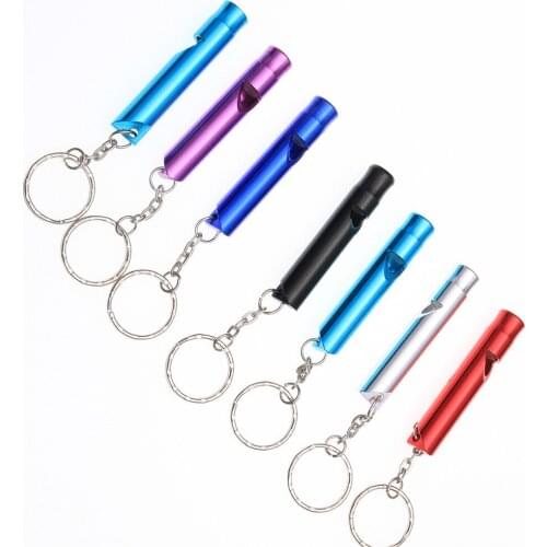 5Pcs/set Foreign Trade for Outdoor Survival Large Aluminum Alloy Whistle with Hanging Ring Color Random