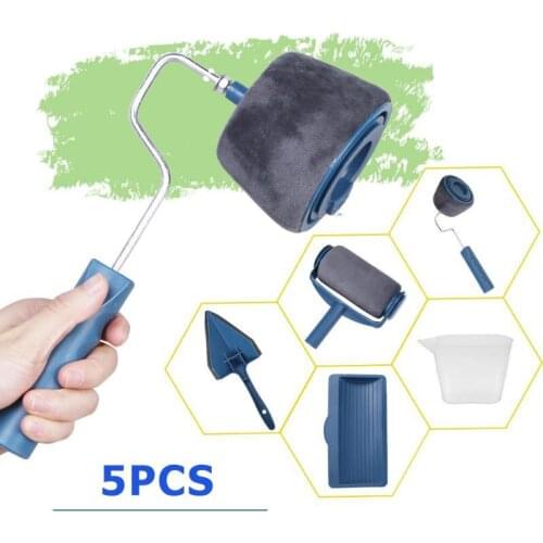 New 5Pcs Household Paint Runner Roller Set Paint Roller Brush Hand Tool Set Multifunctional Painting Tool Kit for Wall Decor