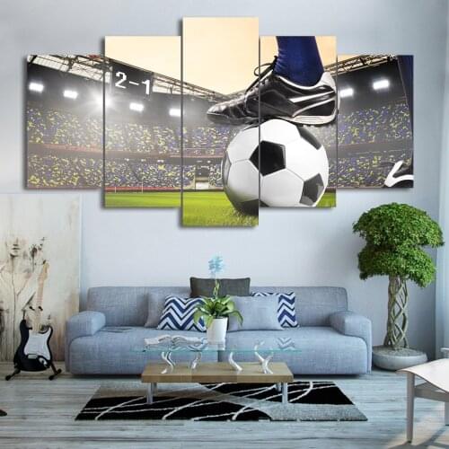 5 pcs 5d diy diamond painting full square round diamond embroidery cross stitch Soccer Match Football Course Room Decoration