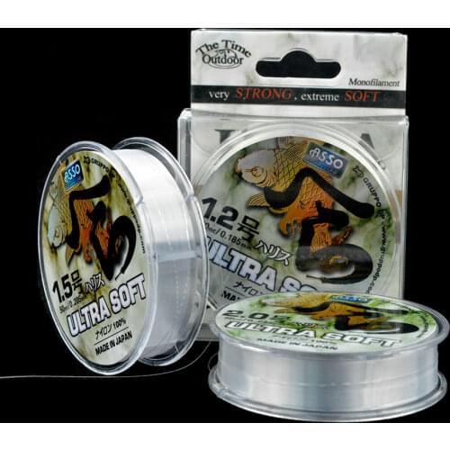 50m ASSO HERA Tippet Monofilament Nylon Line 1.3-9lb Japan Material soft Strong Wire Bass Carp Fish Ice Fishing Lines Accessorie