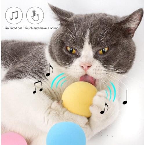 55mm Cat Toys New Gravity Ball Smart Touch Sounding Toys Interactive Pet Toys Squeak Toys Ball with Catnip for Cat Kitten