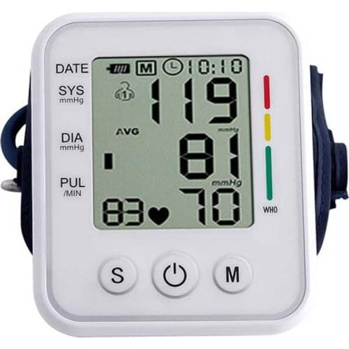 Arm Automatic Blood Pressure Monitor BP Sphygmomanometer Blood Pressure Meter Tonometer machine for Measuring Arterial Pressure