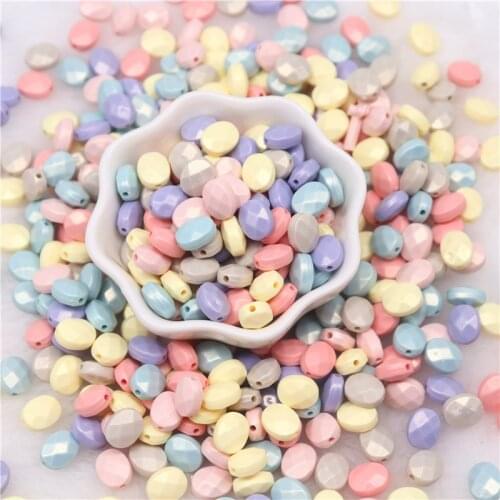 7*10mm ABS Imitation Pearl Beads Spring Color Mixed Acrylic Spacer Bead Craft for DIY Jewelry Making Handmade Accessory 10g