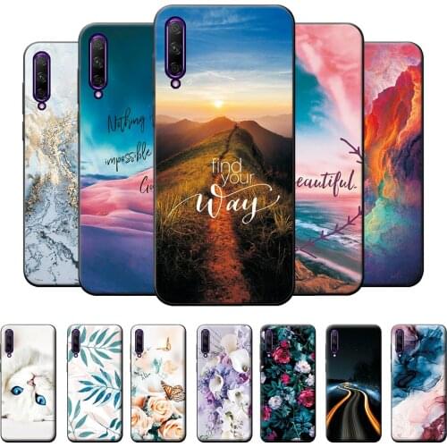 For Huawei Y9S Case Bumper 6.59 inch Soft TPU Silicone Cover For Huawei P Smart Pro 2019 Flower Wolf Back Cover Protective Case