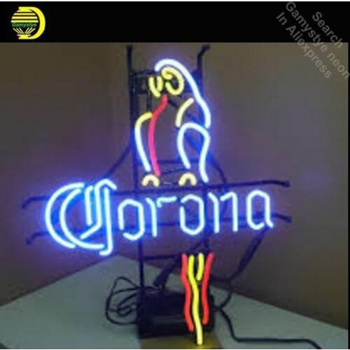 CORON BEER PARROT Neon Sign Neon Bulb Sign Handmade Light Room Recreation Decor Glass Tube Handcraft Affiche indoor lamps