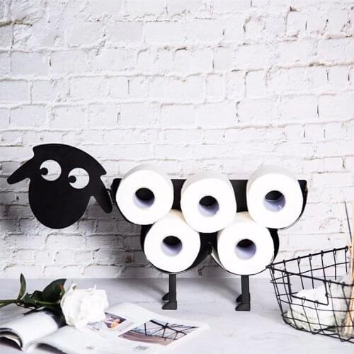 Metal Free Standing Toilet Tissue Holder Space Saving Dog Sheep Shaped Roll Paper Decorative Rack Bathroom Product