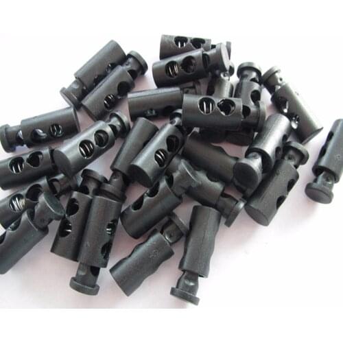 Diy black cord lock black color stock can customed engraved logo whsale price down jacket cord lock 50 pcs
