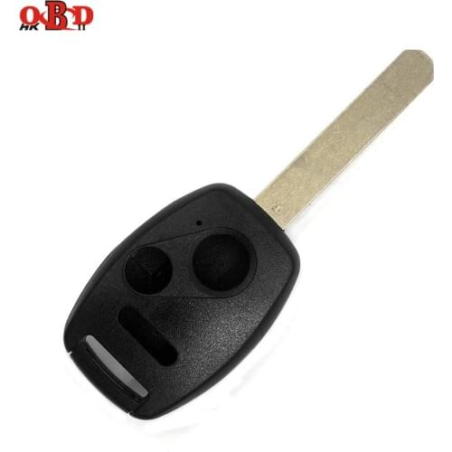 HKOBDII 5pcs,Replacement Remote Key Fob Case 3 Buttons Shell for Honda Accord Jazz FRV Black With Chip Groove and Logo