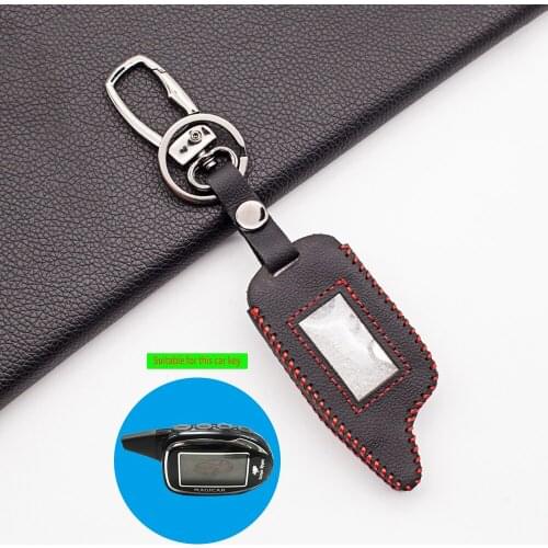 Wear Resistant 100% Leather Fob Key Case For Scher-khan Magicar 7/8/9/10/11/12 101 Russian Safety In Two-way Car Alarm System