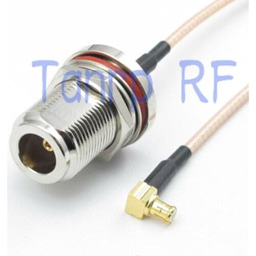 50CM Pigtail coaxial jumper cable RG316 extension cord 20in N female nut bulkhead to MCX male right angle RF adapter connector