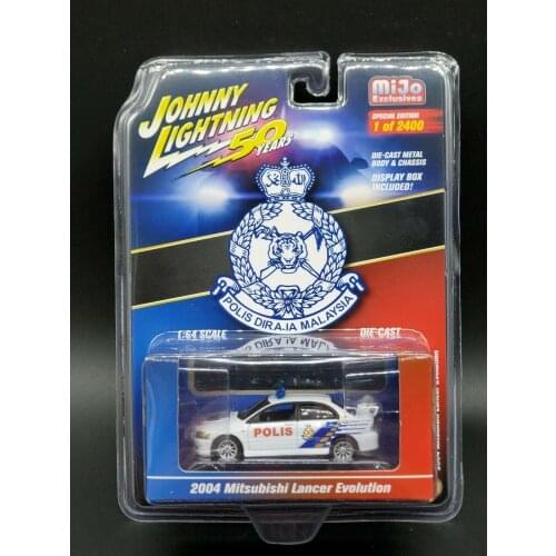 Johnny Lightning 1/64 Mitsubishi EVO 2004 chase Diecast Collection of Simulation Alloy Car Model Children Toys