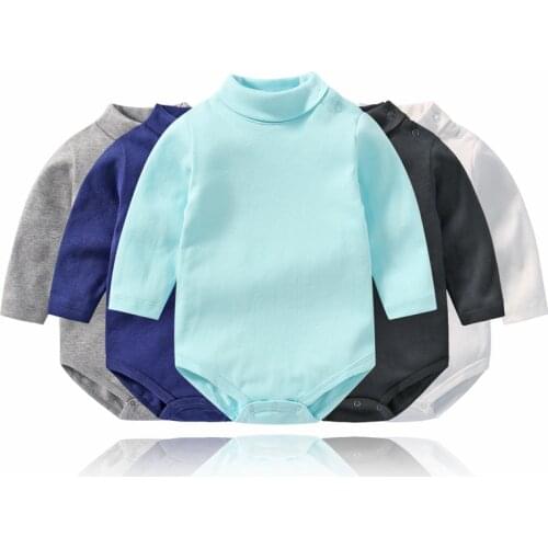 Baby Bodysuit Girl Body Bebe High Neck Long Sleeve Baby Bodysuit Newborn Cotton Body Boy Girls Twins Clothes Baby Onesie Toddler
