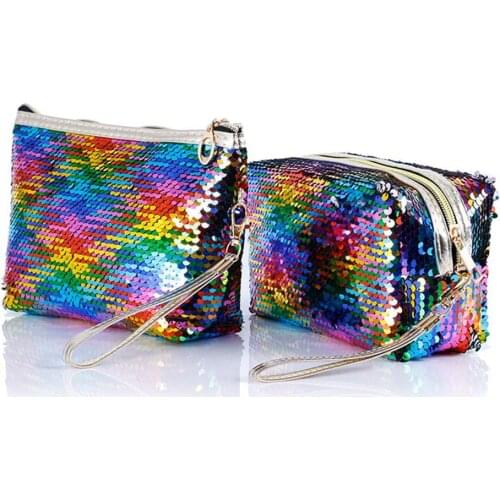 Colorful Sequined Cosmetic Bag Women Makeup Organizer Zipper Wash Pouch косметические сумочки и чехлы