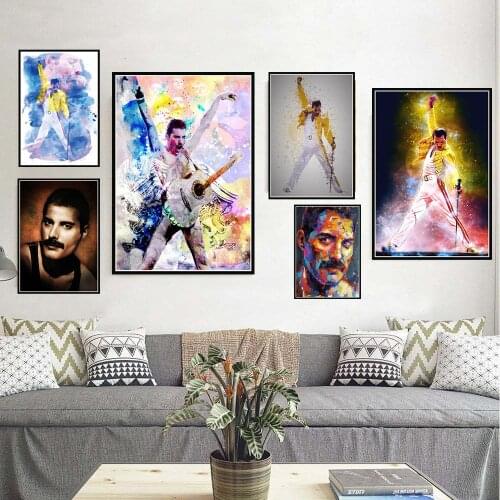 Hot Freddie Mercury Rock Music Canvas Painting Posters And Prints Wall Pictures For Living Room Abstract Decorative Home Decor