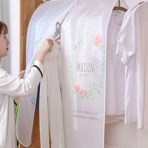 Non-woven Jackets Dust Cover Hanging Wardrobe Closet Storage Bags Translucent Clothing Dust Covers NOV99