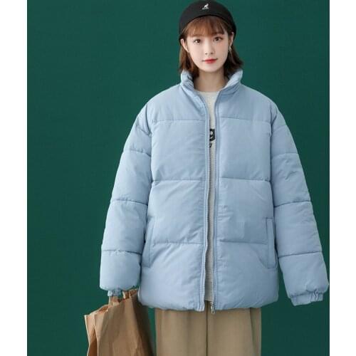Winter Parkas Women 2021 Casual Solid Loose Thick Warm Jackets Coats Stand Collar Female Down Outwear Chaquetas Parkas Mujer
