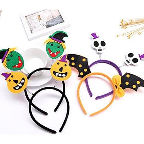 Cute Pumpkin Witch Skull Headband Shape Hair Band Creative Elastic Plastic Festive Headband For Masquerade Party Halloween