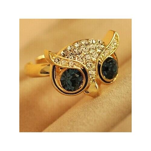 Adjustable rose gold Animal owl ring/hot sale luxury jewelry wedding bridal accessories anel/anillos mujer/finger ring/bague