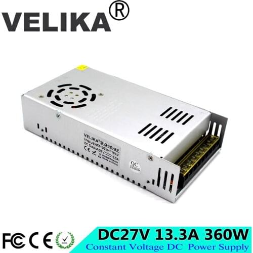 Regulated Power Source Switch 360W 13.3A DC27V Power Supply Transformer 110-220V AC to DC 27V USP For CNC CCTV Motor Stepper
