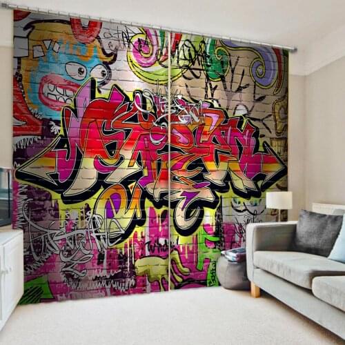 Luxury Blackout 3D Window Curtain For Living Room 3D Curtain Printing Blockout Polyester deaw curtains