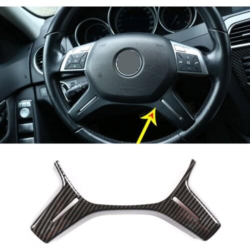 Carbon Fiber For Mercedes Benz C Class W204 C180 C200 2011-13 CarABS Steering Wheel Decoration Trim E ML GL Class W212 X166 W166