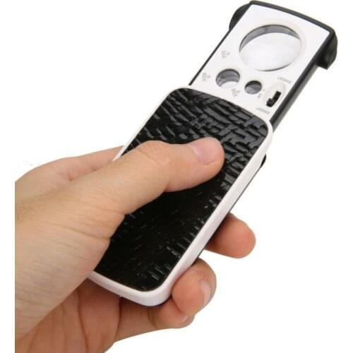 30X 60X 90X Pockets Magnifying Magnifier Jeweler Eye Glass Loupe Loop with LED Light 8.5*4.5*2CM