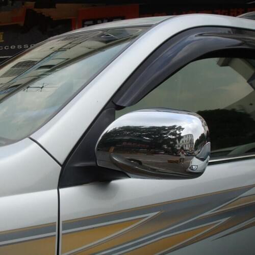 YAQUICKA For Toyota Land Cruiser Prado FJ120 2003-2009 Car Rearview Mirror Cover Car Trim Styling Chrome ABS