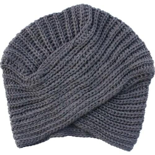 Womens Knitted Turban Hats bohemia turban cashmere cross wrap head Indian hat wool knitting bonnet turbante cap