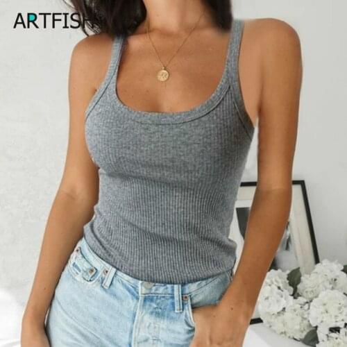 Women Sleeveless Spaghetti Vest Quality Knitted Camis U-neck Tank Tops Casual Solid Color Basic Camisole Female Plus Size G2229