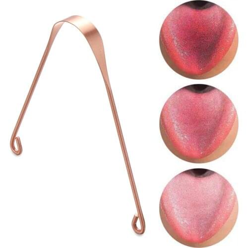 1PC Copper Tongue Scraper Cleaner Scraper Men Women Soft Silicone Toothbrush Dental Oral Care Hygiene Health Care Tool