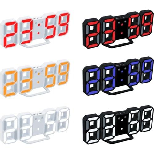 3D Morden LED Digital Wall Clock Table Desk Alarm Watch Durable Night Light Lamp